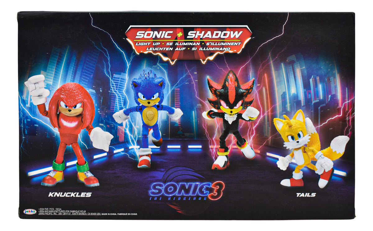 Sonic 3 Pack 4 Figuras De Accion Luz 12cm Jakks Pacific Cf