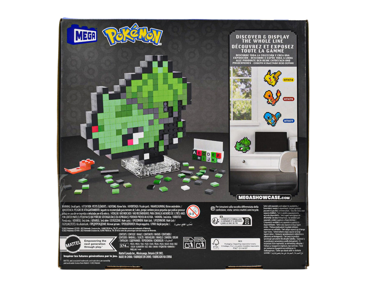 Mega Pokémon Bulbasaur Pixel Art Hth75 Mattel 374 Pzas Cf