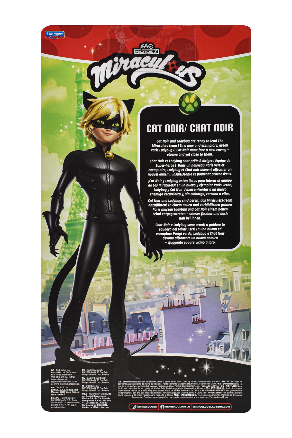 Miraculous Cat Noir Nueva Moda Muñeco 28cm Playmates Toys