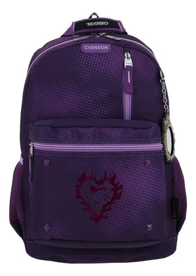 Disney Descendants Primary Backpack and Pencil Case by Chenson, Dark Violet Print