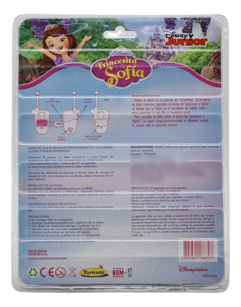 Walkie Talkie Disney Princesita Sofia Alcance 70m #2 Toymark Violeta
