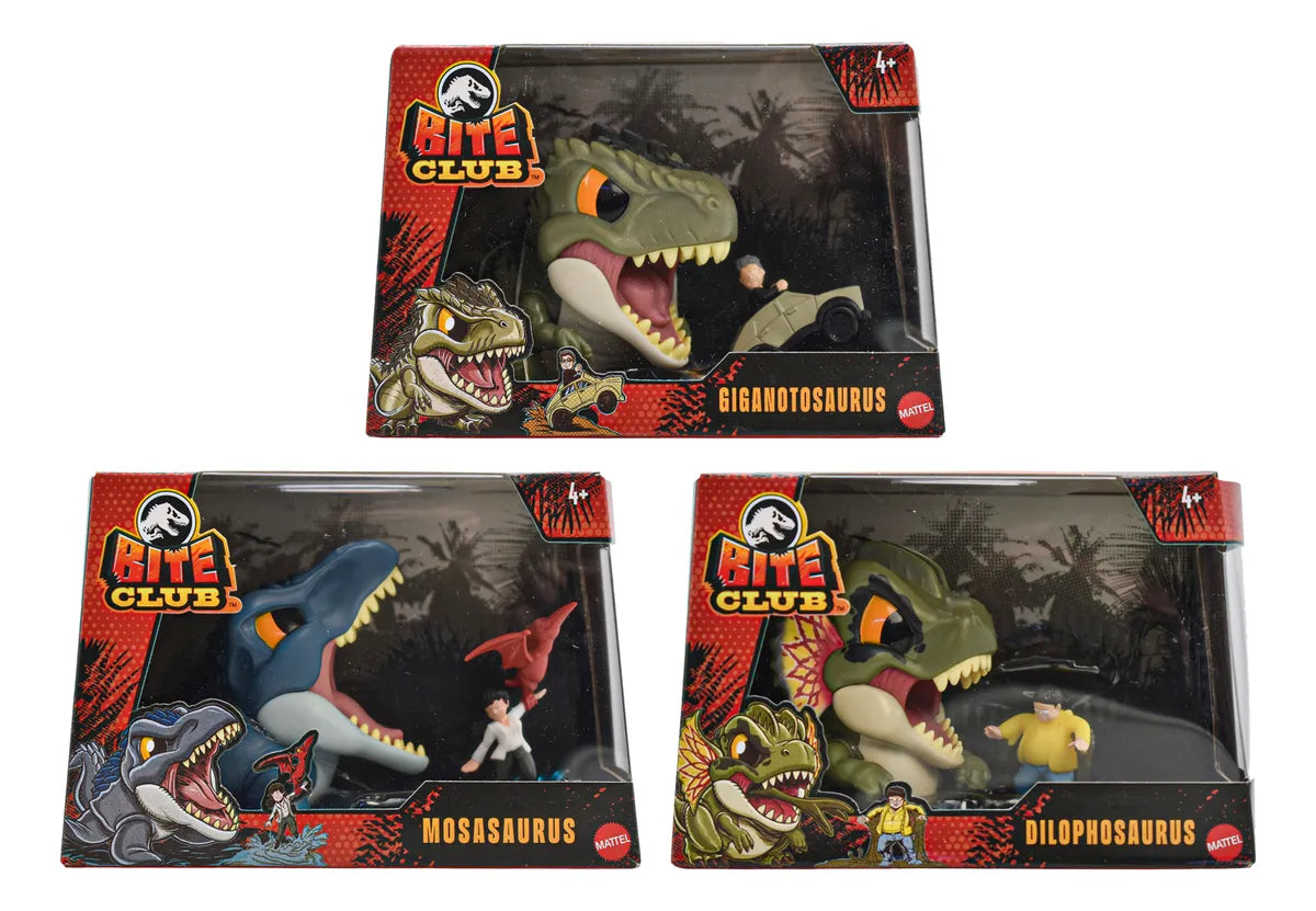 Jurassic World Dominion Bite Club Pack 3 Figures 8cm Mattel