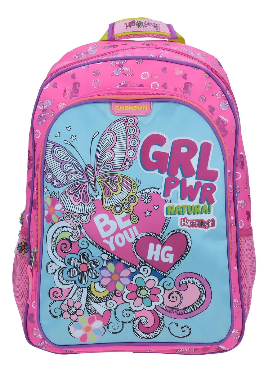 Mochila Y Lonchera Girl Power Be You Hg Primaria Chenson Rosa Chicle Estampado
