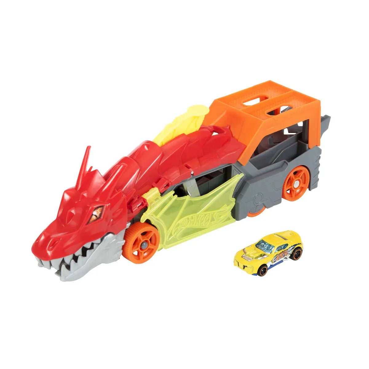 Hot Wheels City Lanzador Remolque De Dragon Rojo Mattel Rojo