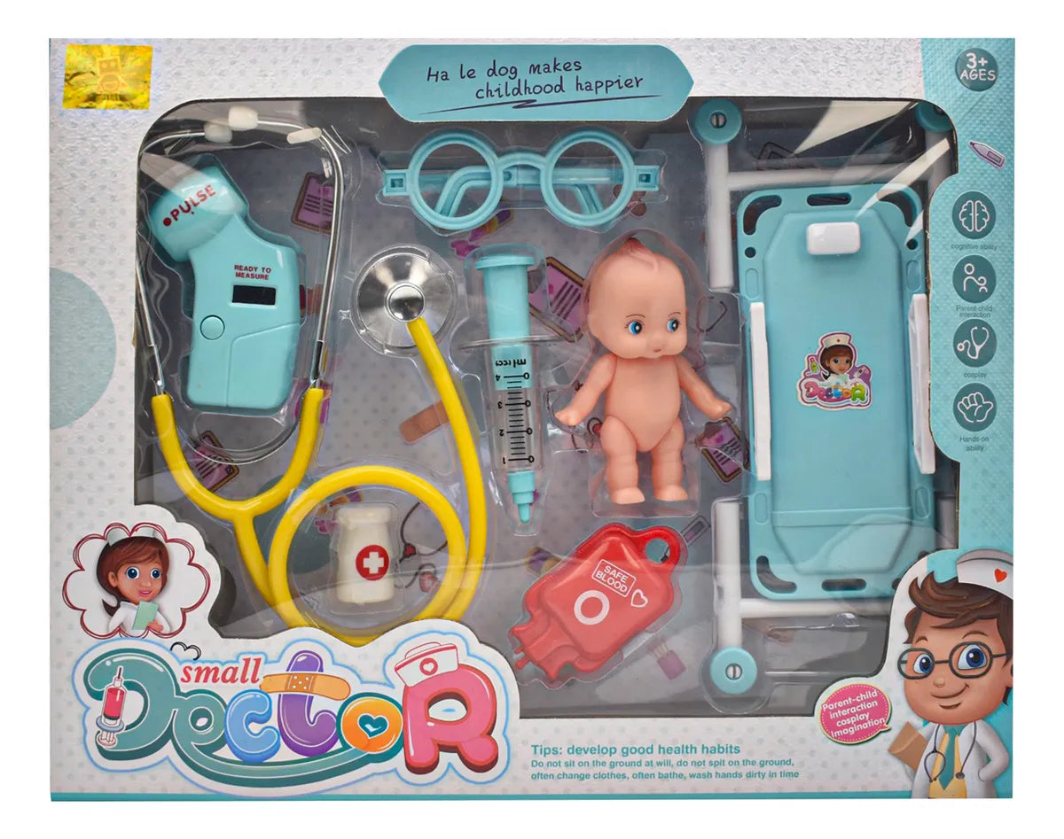 Set De Pediatra Con 8 Pz Color Azul Small Doctor Df546-92ab