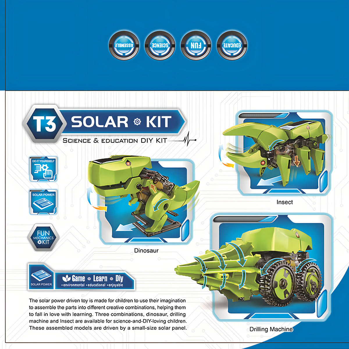 Peque Robotica Solar Mi Alegria Personaje Dinosaurio