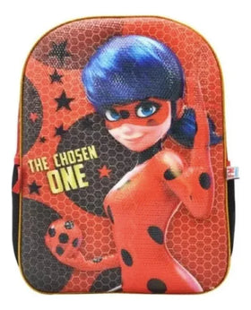 Mochila Escolar Fotorama Miraculous Lb203k41wh Color Rojo Diseño Lentejuela 12l