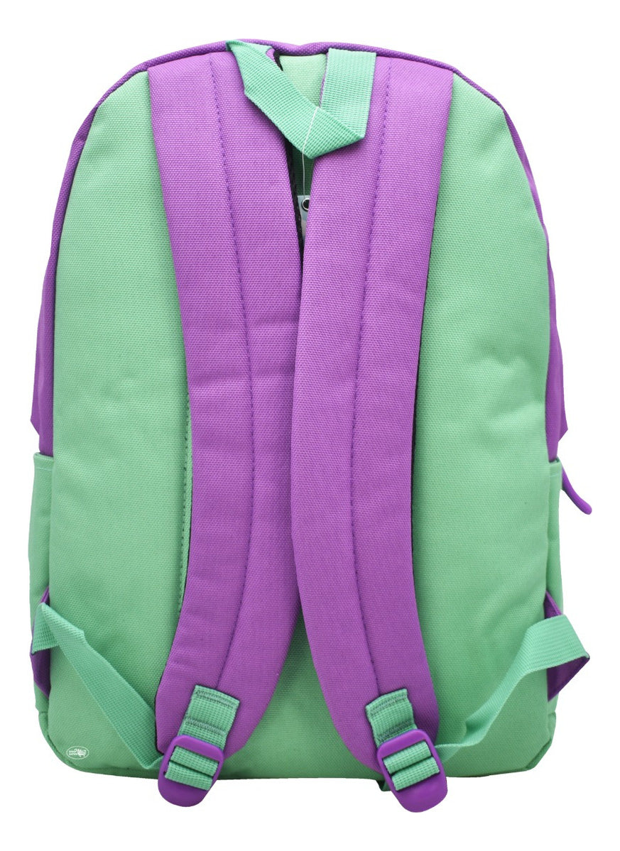 Mochila Con Compartimiento Para Laptop Lisa Violeta Con Verde Ll20bpi16 Lluvia