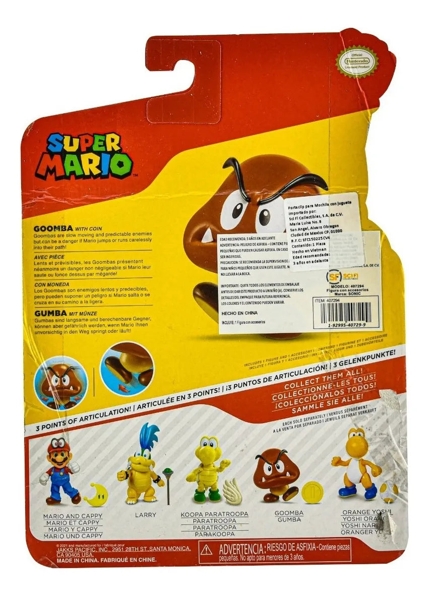 Super Mario Goomba Con Moneda Figura 8 Cm Jakks Pacific Cd