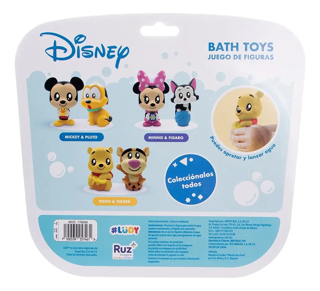 Disney Minnie Y Figaro Juguetes Acuaticos 11cm Ruz