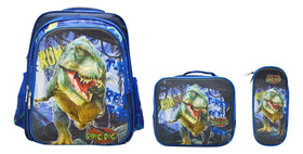 Mochila Lonchera Lapicera Dino Dig 3d Azul Primaria Azul Marino 3d