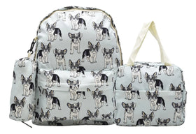 Mochila Perros Con Lentes Kit 3pz Primaria Ll23bjm097 Azul Claro Estampado
