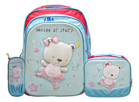 Mochila Lonchera Y Lapicera Osita Dancee Of Stars Con Luz Estampado 3d Rosa Primaria Ll23bpm055 Con Detalle Rosa Estampada, 3d