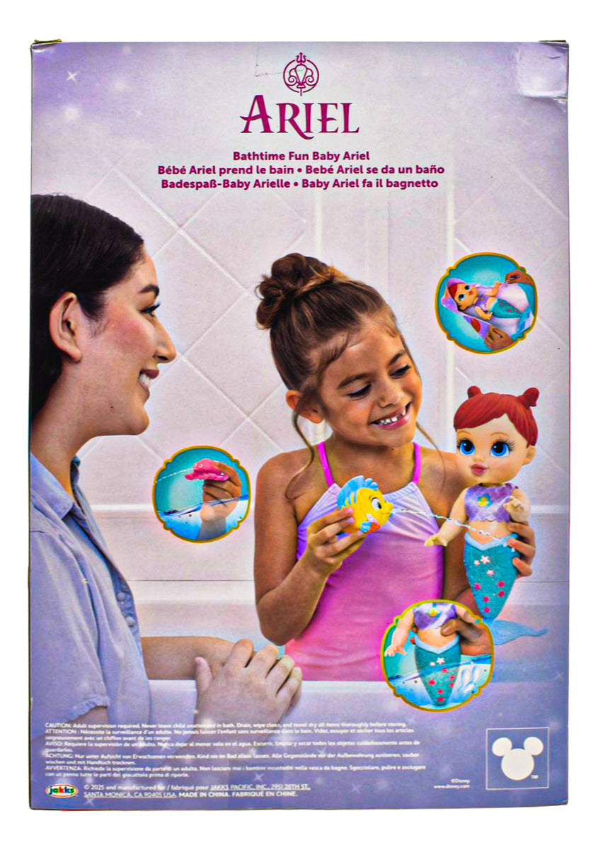 Disney Princesa Bebe Ariel Se Da Un Baño 29cm Jakks Cf