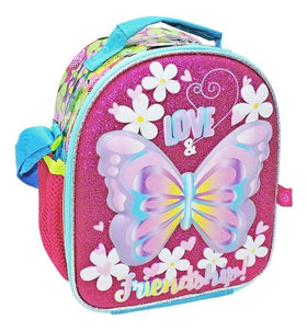 Butterfly Glitter Lunch Box Willys Wt304 Pink