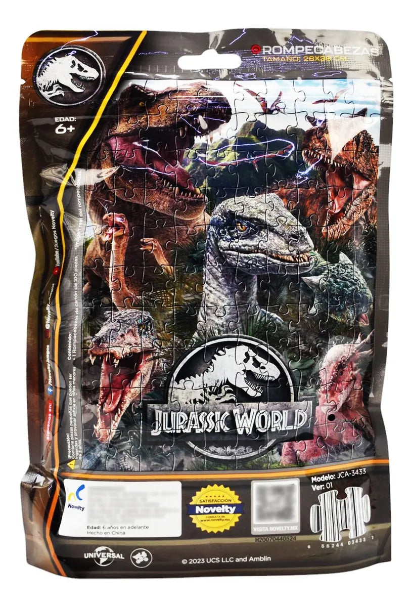 Jurassic World Pack Rompecabezas Domino Y Memoria Novelty