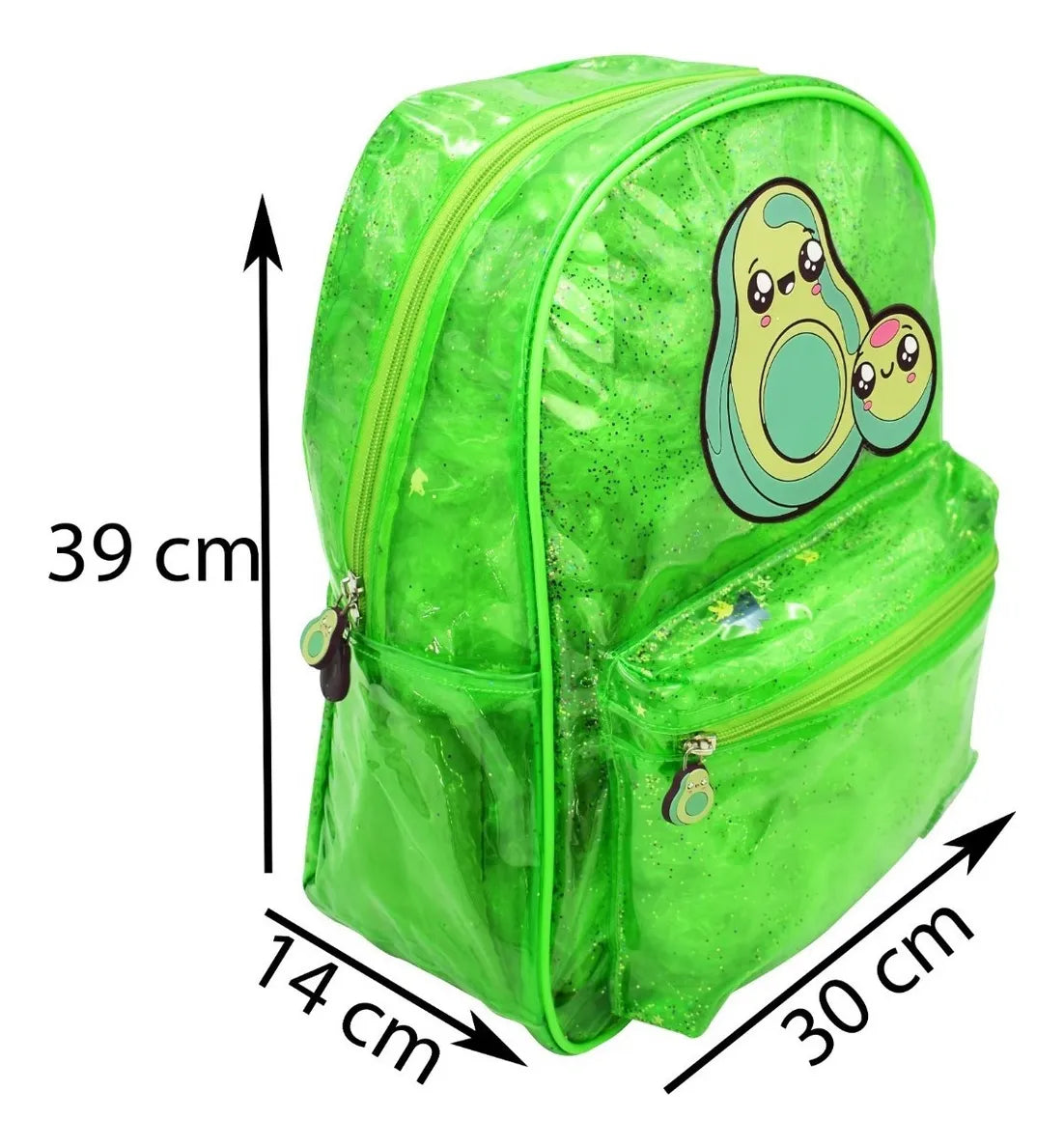 Mochila Trasparente Verde Aguacate Primaria Lluvia