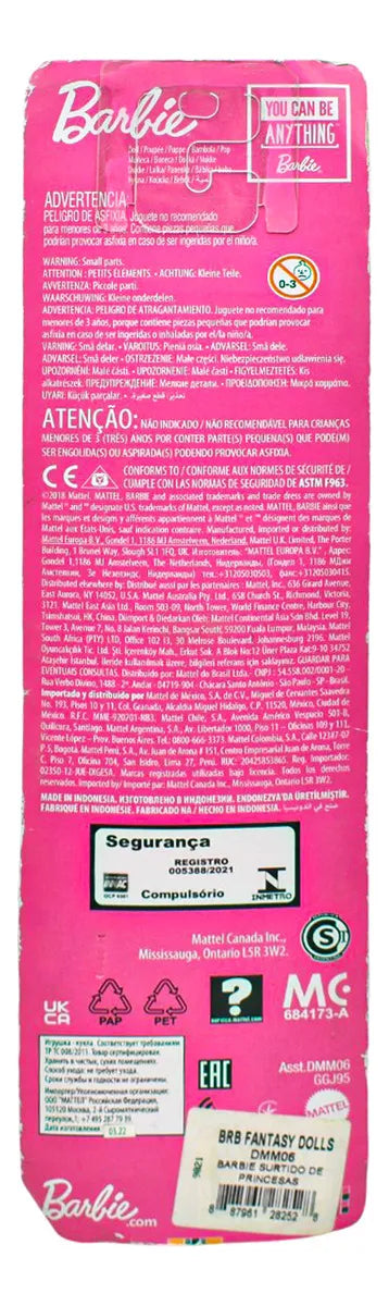 Barbie Princesa Fantasia 30 Cm Morena Mattel Cd