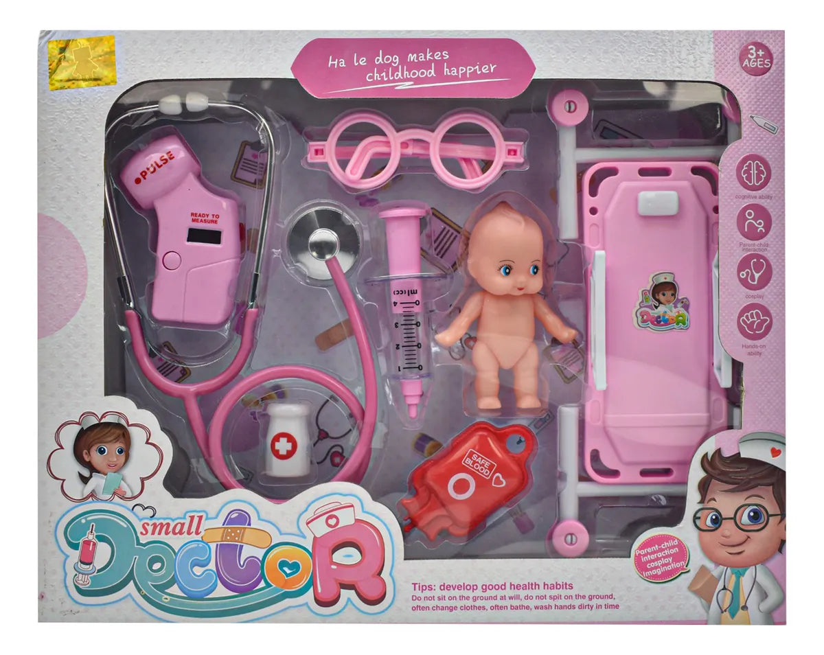Set De Pediatra Con 8 Pz Color Rosa Small Doctor Df546-92ab