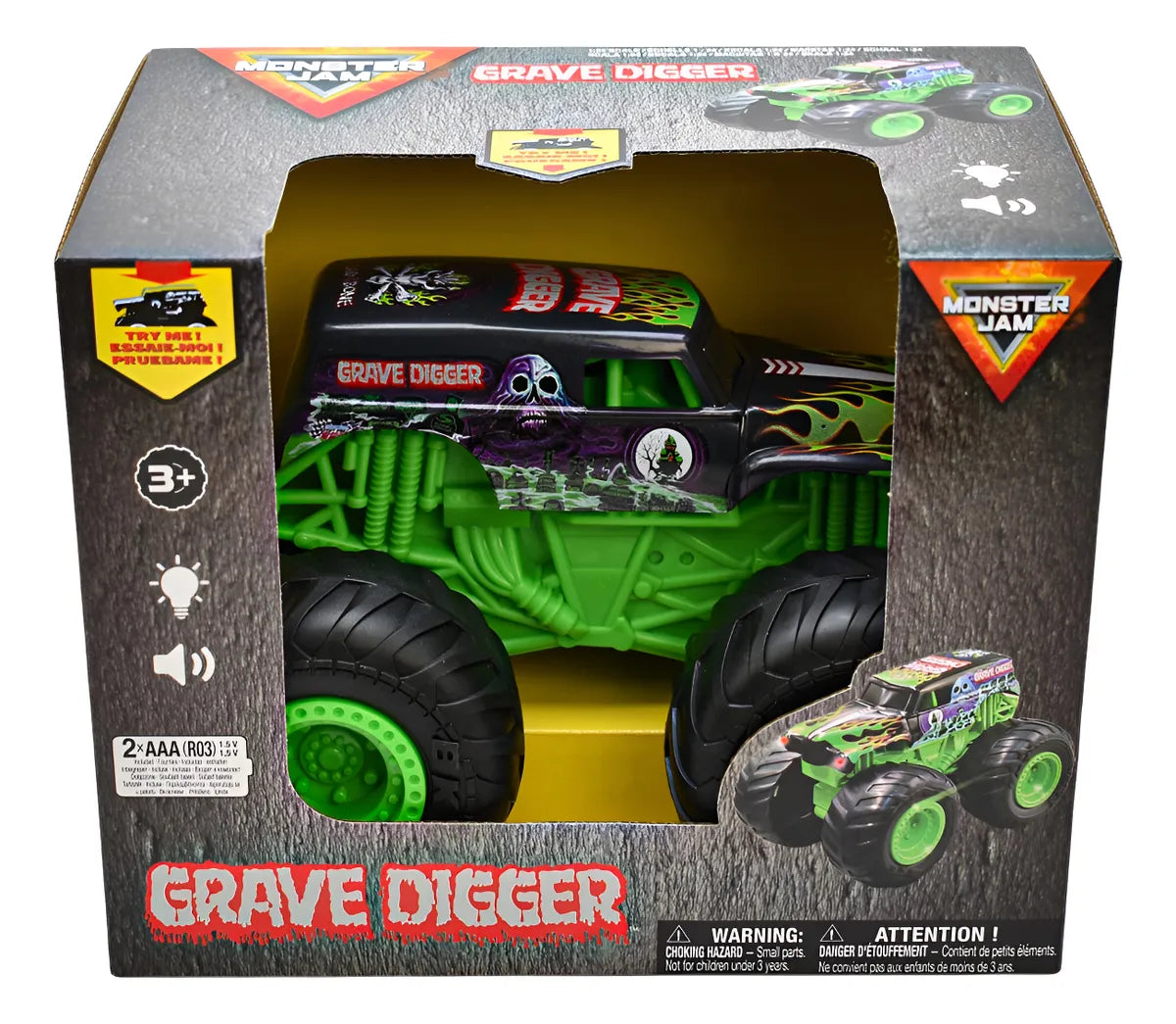 Monster Jam Grave Digger Luces Y Sonidos 1:24 Spin Master Grave Digger Verde