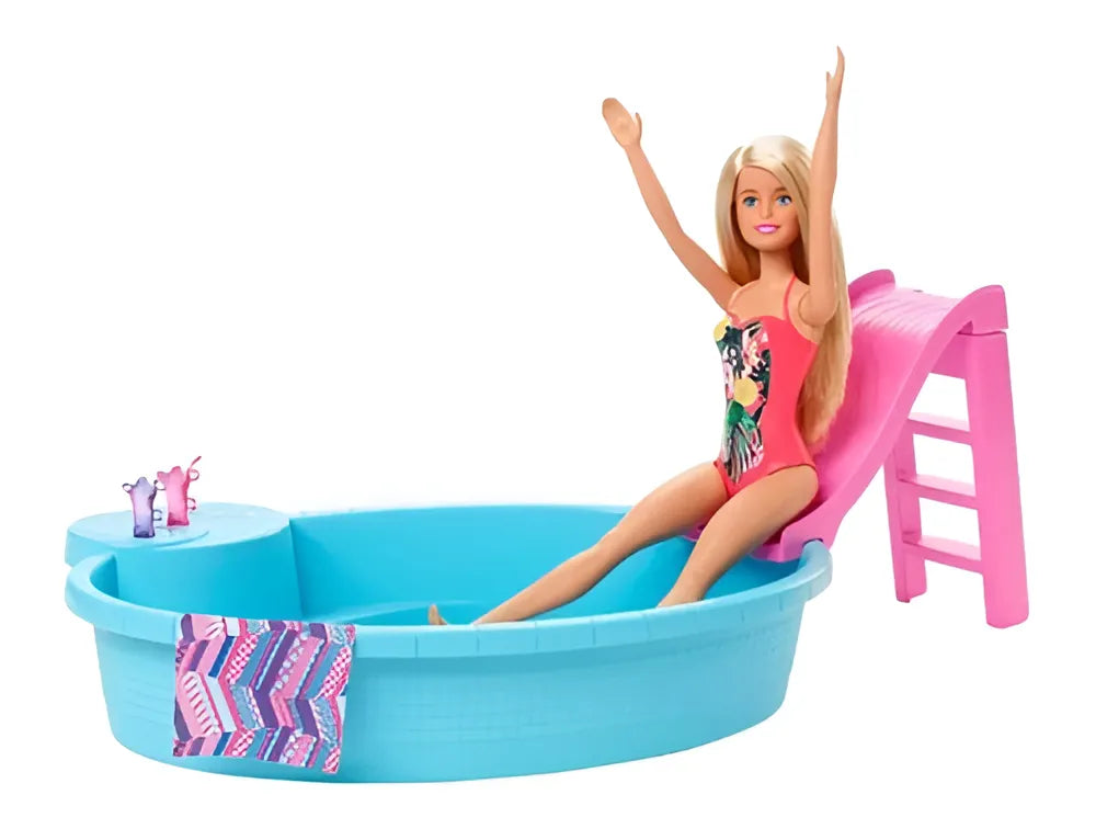 Barbie Piscina Pileta Con Muñeca Mattel Ghl91