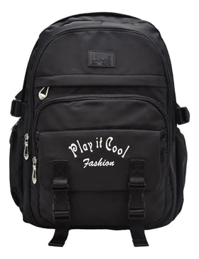 Mochila Play It Cool Fashion Con Porta Laptop Lisa Negra Primaria Ll23bpt09-86 Lluvia
