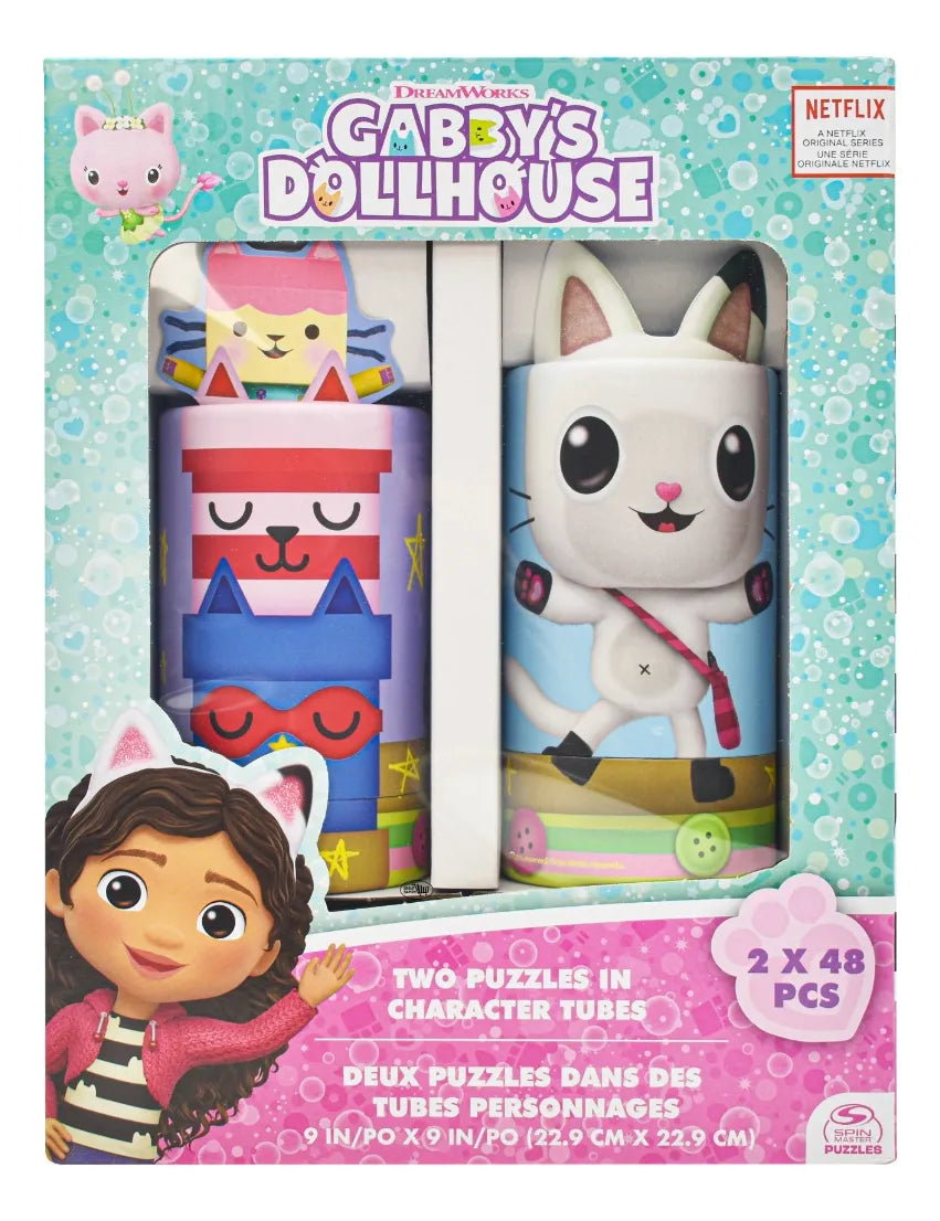 Gabbys Dollhouse 2 Rompecabezas De Tubo 48pz Spin Master