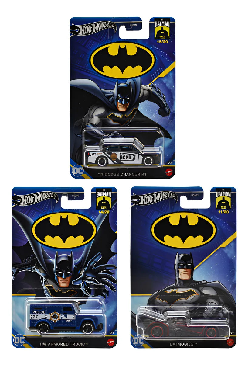 Hot Wheels Batman Hdg89 Pack 3 Vehicles #3 Mattel Multicolor