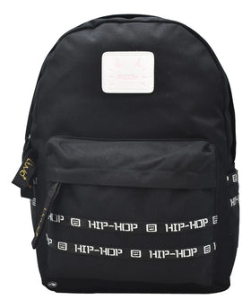Mochila Meow Hip Hop Negra Lisa Estampado Primaria Ll23bpt02-6