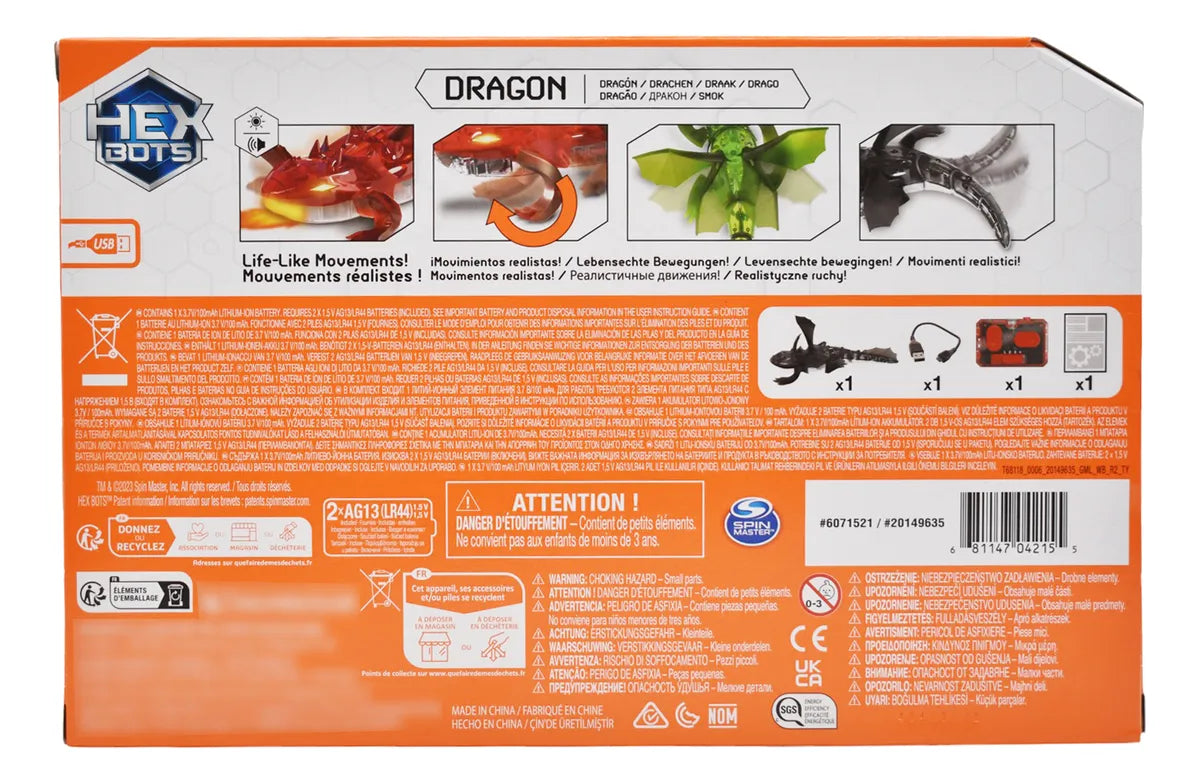 Hex Bots Pack 2 Sets Dragon Verde Y Nano Bugs Spin Master Dragón Verde