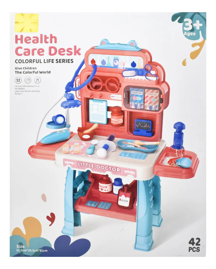 Set Medico Infantil 42 Piezas Rojo Health Care Desk 8134