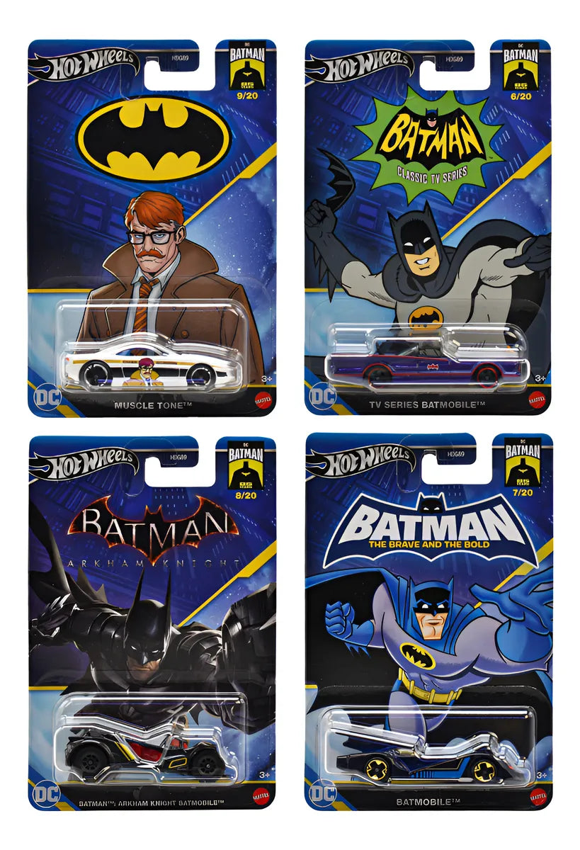 Hot Wheels Batman Hdg89 Pack 4 Vehicles #2 Mattel Multicolor