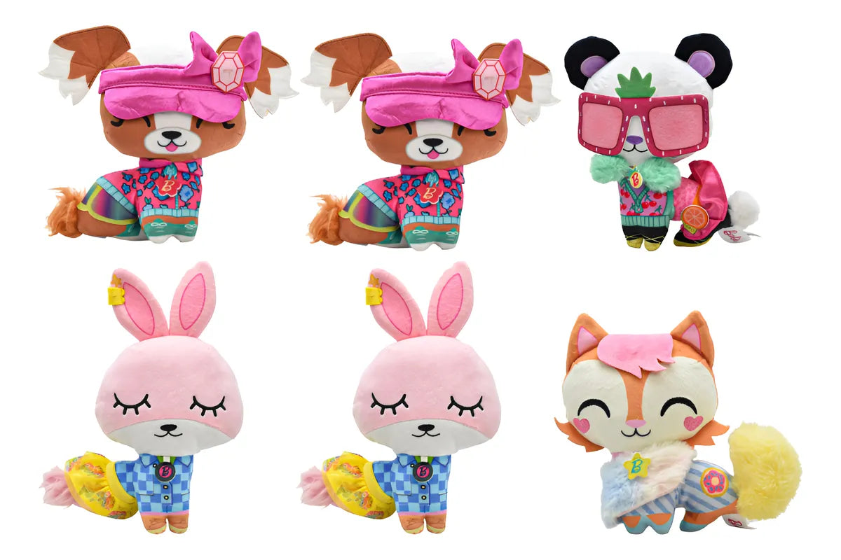 Barbie Extra Pack 6 Peluches Fashion 17cm Mattel Multicolor