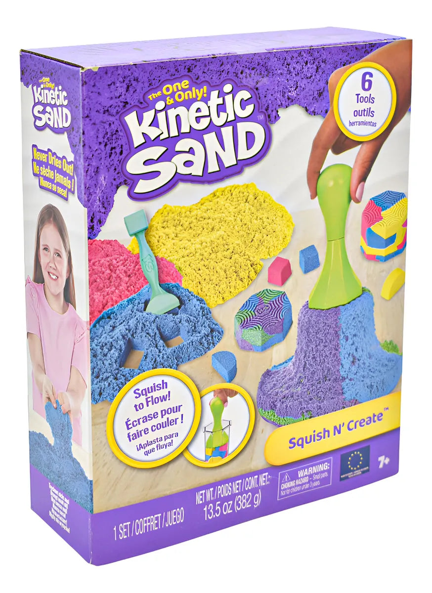 Kinetic Sand Squish N Create 6 Herramientas 382g Spin Master Multicolor