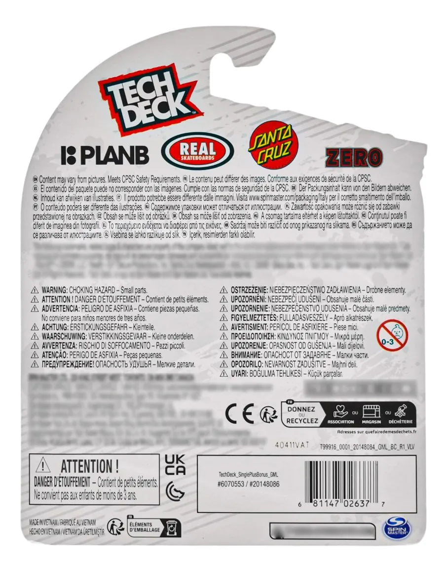 Tech Deck Con Bonus Skate Patinetas Pack 4pz Spin Master Multicolor