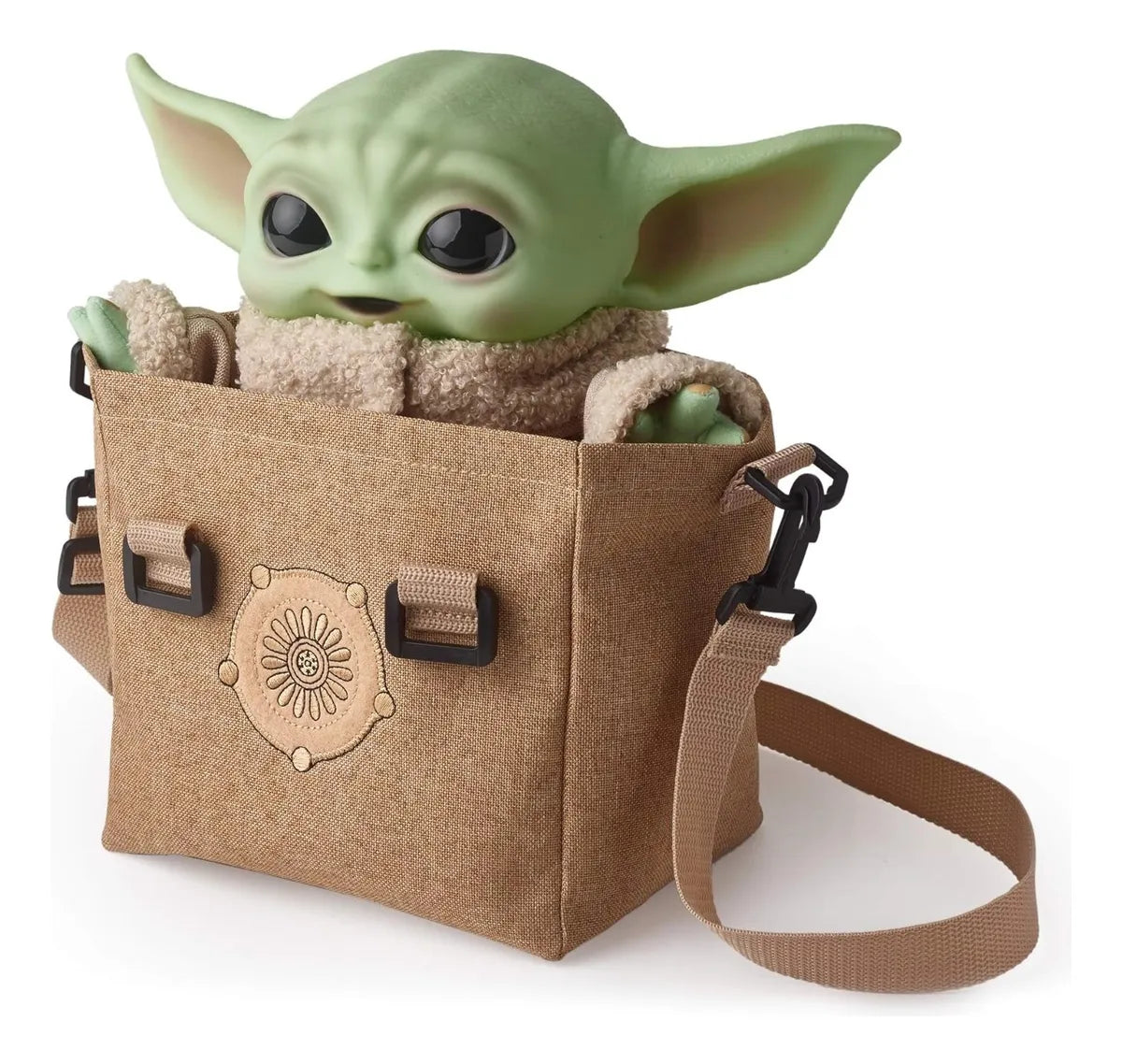 Star Wars Mandalorian Grogu Peluche Premium Sonidos Mattel Marrón Claro. Verde