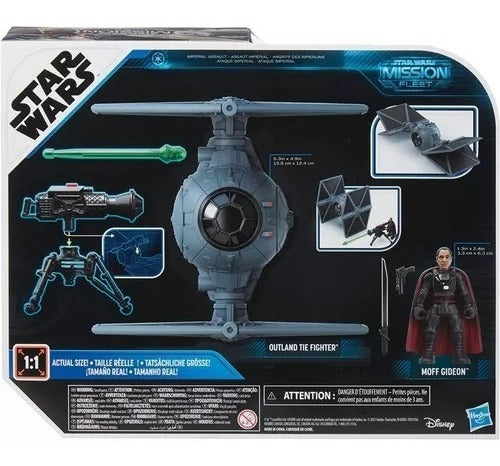 Hasbro Force Link Star Wars Mission Fleet Moff Gideon Outland Tie Fighter Set Figura y Vehículo