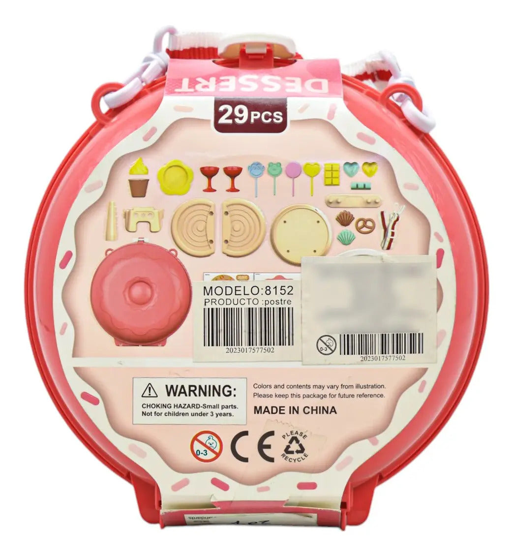 Juego De Postres Con Estuche De Dona 2 En 1 Dessert 8152 Rosa Chicle