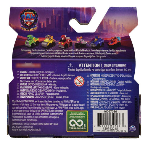 Paw Patrol Mighty Pup Squad Racers Pack 3 Pz #2 Spin Master Chase Marshall Rubble Multicolor
