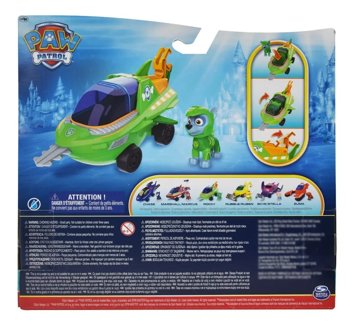 Paw Patrol Rocky Sawfish Vehicle Aqua Pups Spin Master Verde