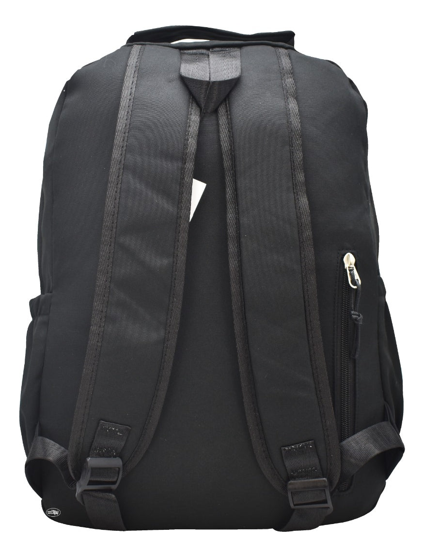 Mochila Escolar Lluvia Negra Poliéster Con Bolsillo Para Botella