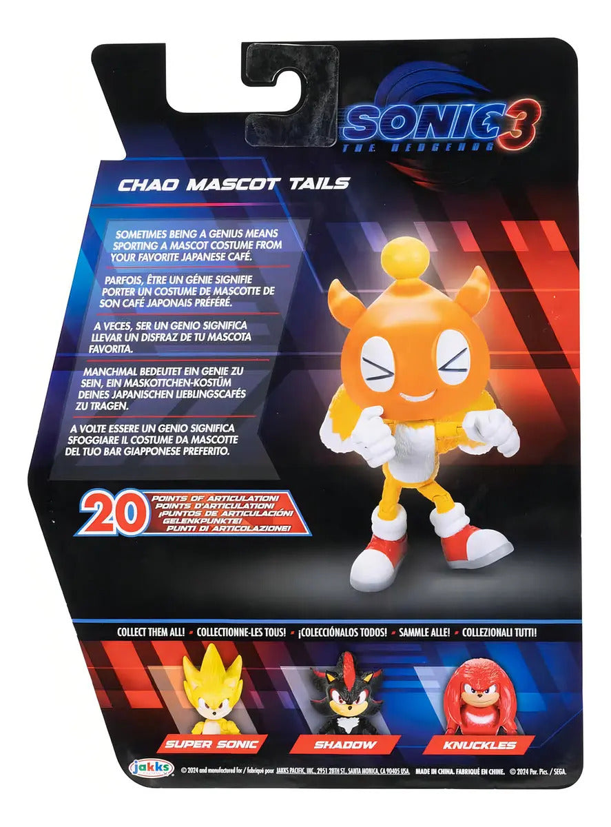 Sonic 3 Pelicula Figura Chao Mascot Tails 5 PuLG Serie 2