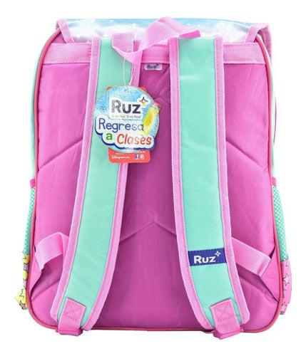 Mochila Minnie Mouse Unicornio Dreams Primaria Original Ruz Con Detalle Rosa/Celeste Relieve