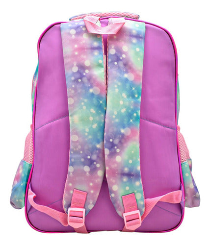 Mochila Oso Blanco Kit3pz Primaria Ll24bpp516 Detalle Lila 3d