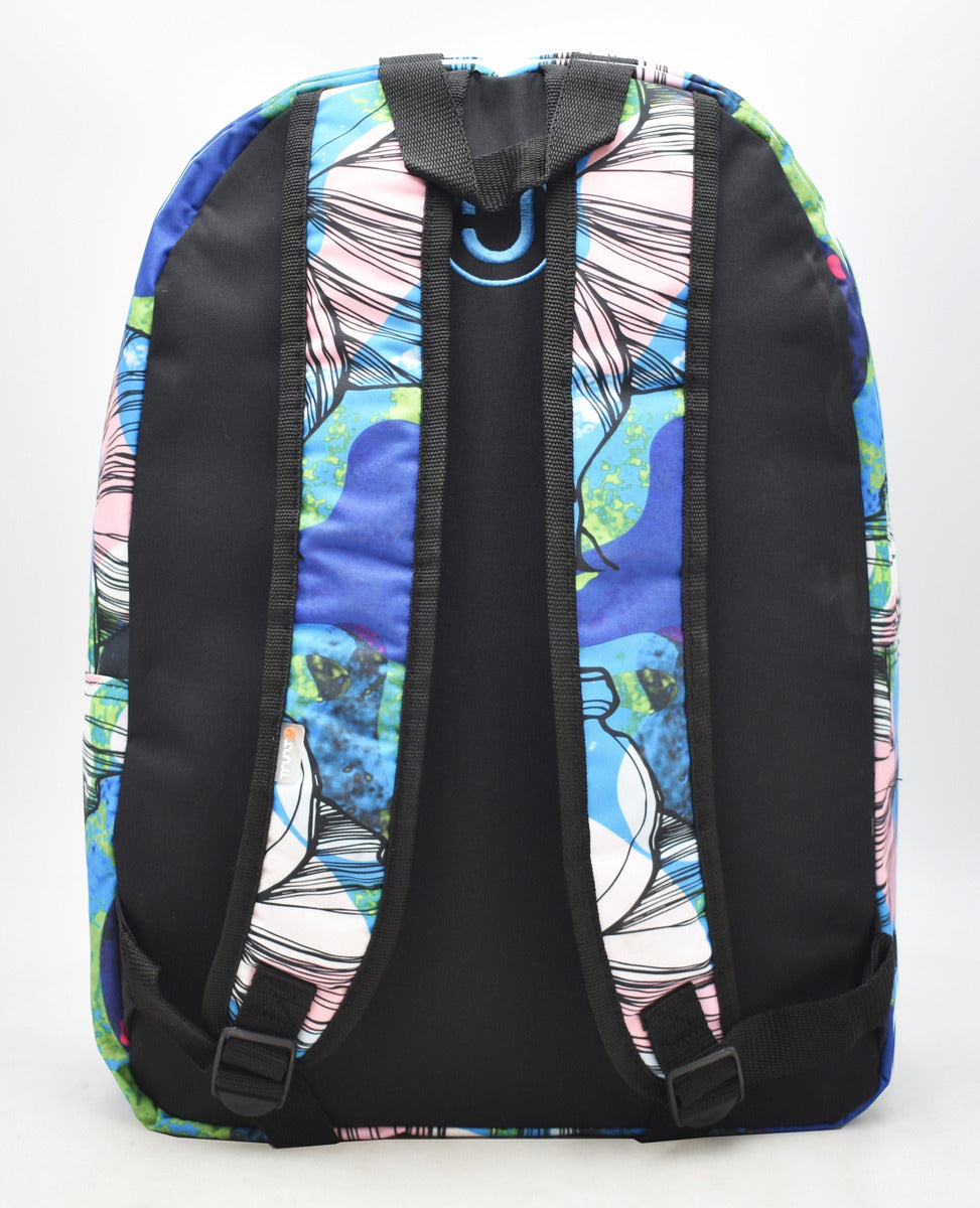 Mochila Escolar Truzt Bonne 16L Estampado Flor Multicolor Laptop