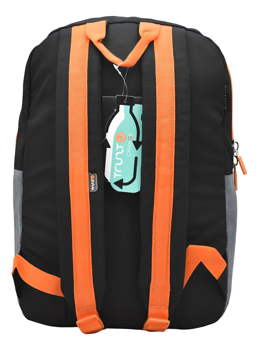 Mochila Escolar Trutz Negra Relieve 15L con Compartimento para Laptop