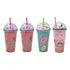 Vaso Tapa Decorativa Y Popote Pack 4 Piezas Sm22hat316