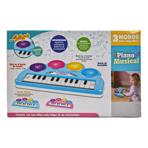 Piano Musical Infantil 3 Modos De Juego #2 Mi Alegria Azul