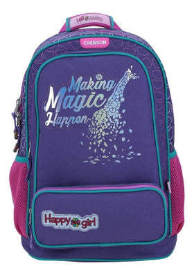 Mochila Escolar Para Niña Primaria Chenson Jirafa Magic Color Azul
