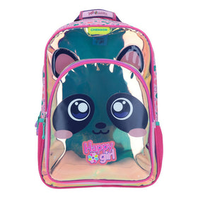 Mochila Grande Chenson Magic Panda Happy Girl Iridiscente Color Rosa
